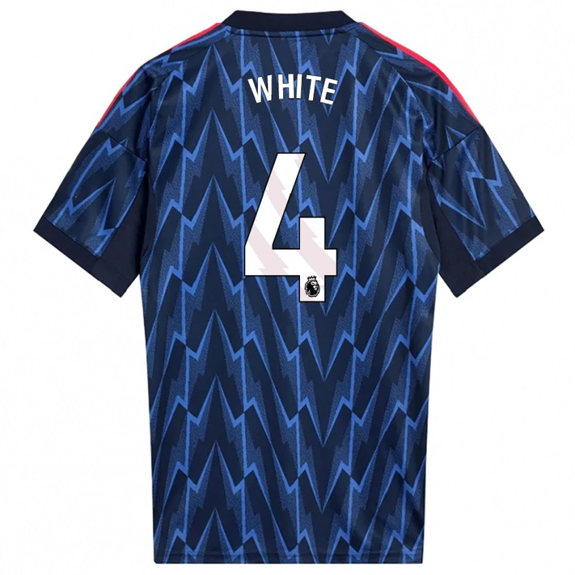 Danxen Uomo Maglia Ben White #4 Navy Rosso Kit Gara Away 2025/26 Maglietta