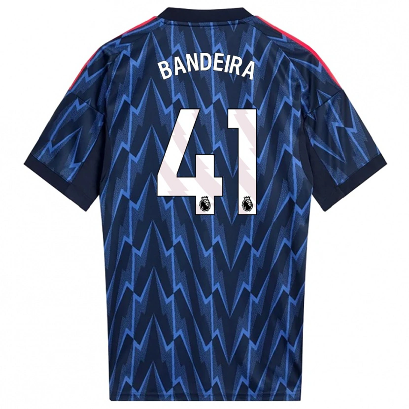 Danxen Uomo Maglia Mauro Bandeira #41 Navy Rosso Kit Gara Away 2025/26 Maglietta
