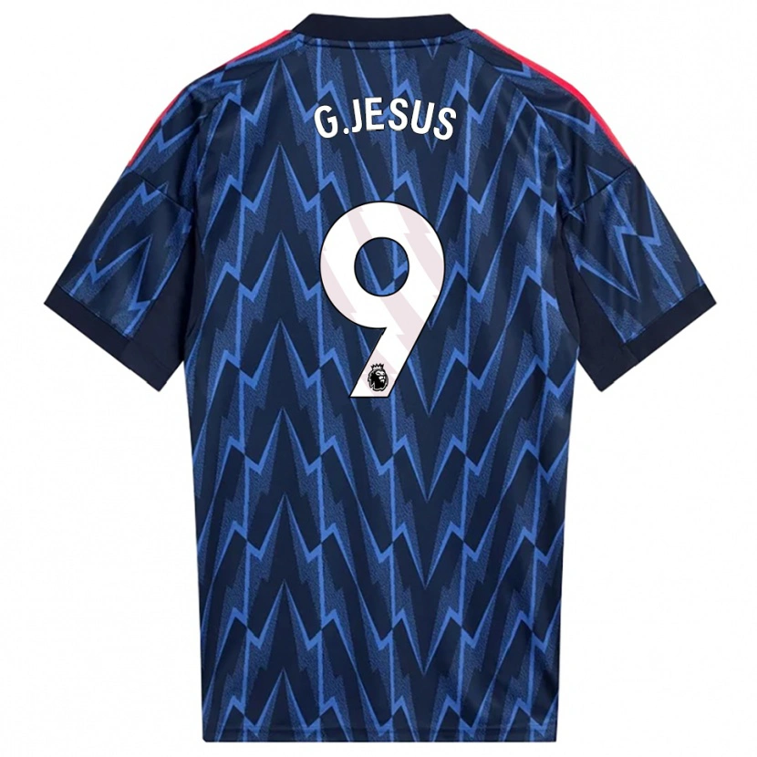 Danxen Uomo Maglia Gabriel Jesus #9 Navy Rosso Kit Gara Away 2025/26 Maglietta