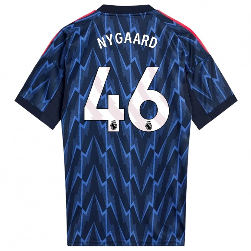 Danxen Uomo Maglia Lucas Nygaard #46 Navy Rosso Kit Gara Away 2025/26 Maglietta