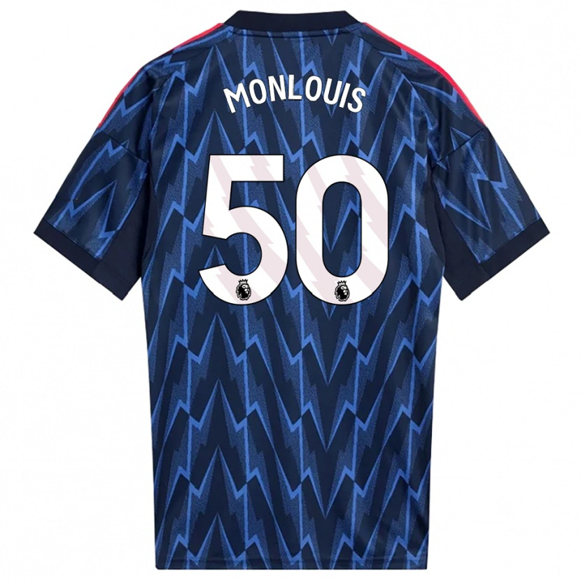Danxen Uomo Maglia Zane Monlouis #50 Navy Rosso Kit Gara Away 2025/26 Maglietta