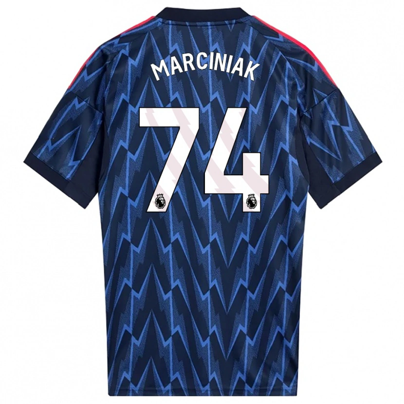Danxen Uomo Maglia Alex Marciniak #74 Navy Rosso Kit Gara Away 2025/26 Maglietta