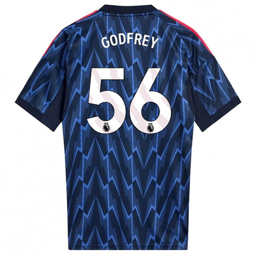 Danxen Uomo Maglia Freya Godfrey #56 Navy Rosso Kit Gara Away 2025/26 Maglietta