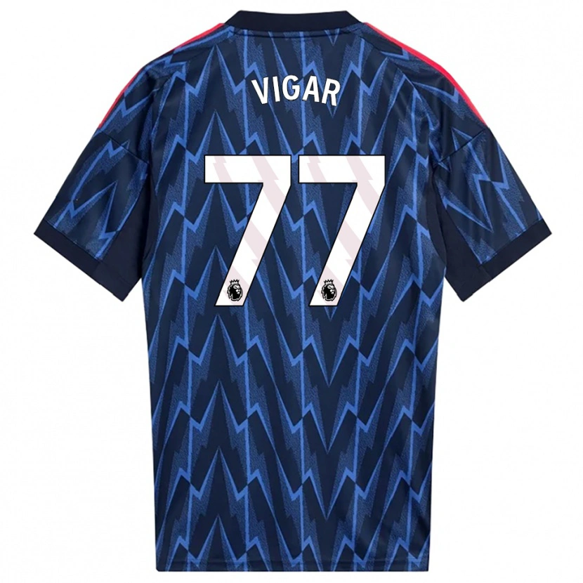 Danxen Uomo Maglia Billy Vigar #77 Navy Rosso Kit Gara Away 2025/26 Maglietta