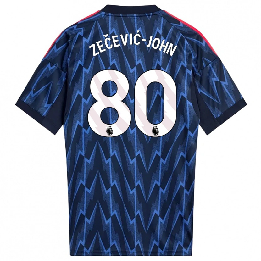 Danxen Uomo Maglia Louis Zečević-John #80 Navy Rosso Kit Gara Away 2025/26 Maglietta