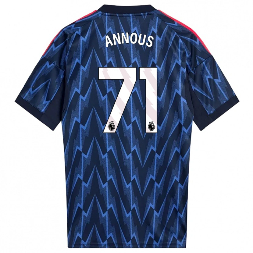 Danxen Uomo Maglia Andre Harriman-Annous #71 Navy Rosso Kit Gara Away 2025/26 Maglietta
