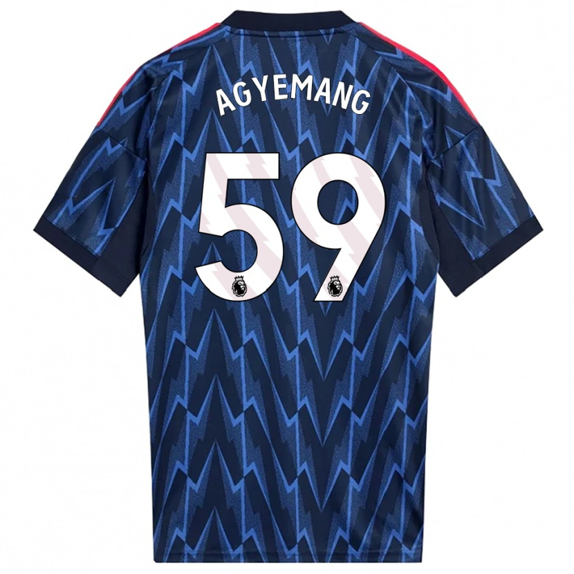 Danxen Uomo Maglia Michelle Agyemang #59 Navy Rosso Kit Gara Away 2025/26 Maglietta