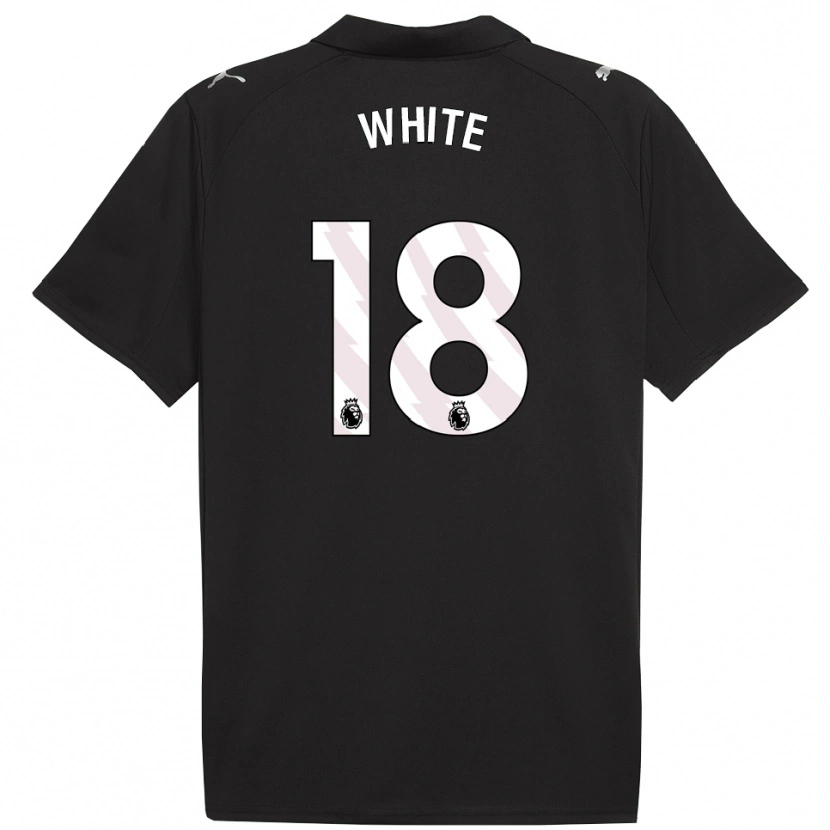 Danxen Uomo Maglia Ellen White #18 Nero Bianco Kit Gara Away 2025/26 Maglietta