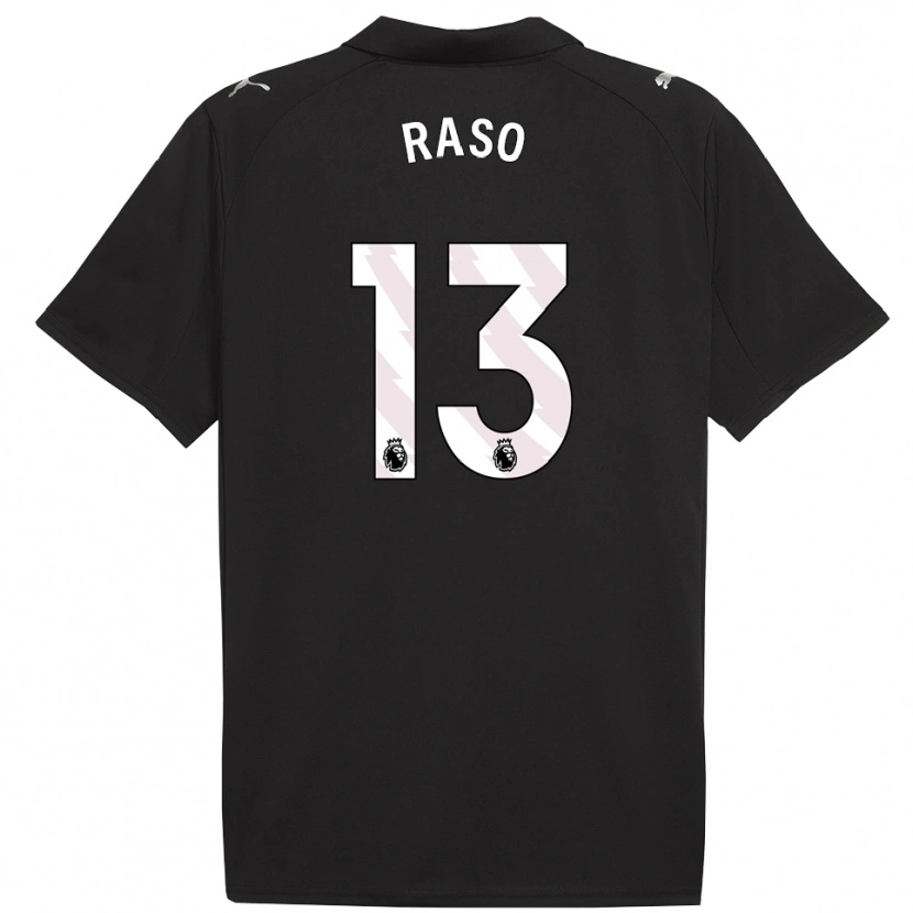 Danxen Uomo Maglia Hayley Raso #13 Nero Bianco Kit Gara Away 2025/26 Maglietta