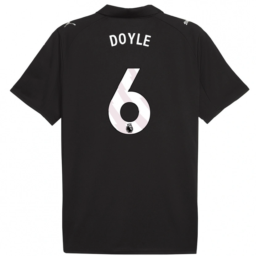 Danxen Uomo Maglia Callum Doyle #6 Nero Bianco Kit Gara Away 2025/26 Maglietta