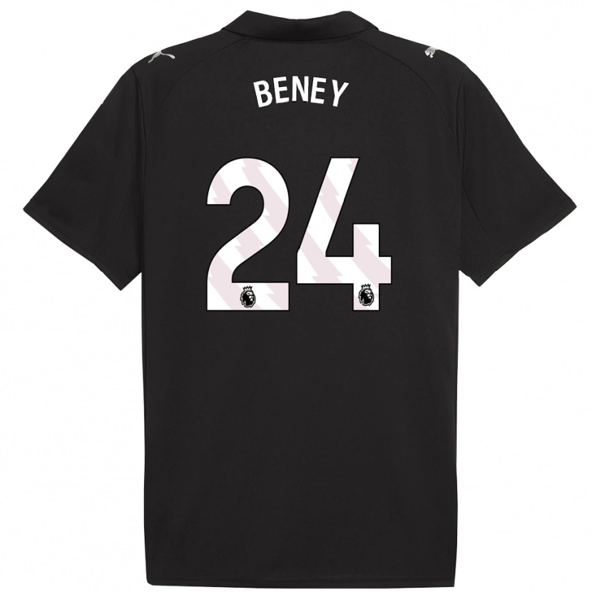 Danxen Uomo Maglia Iman Beney #24 Nero Bianco Kit Gara Away 2025/26 Maglietta