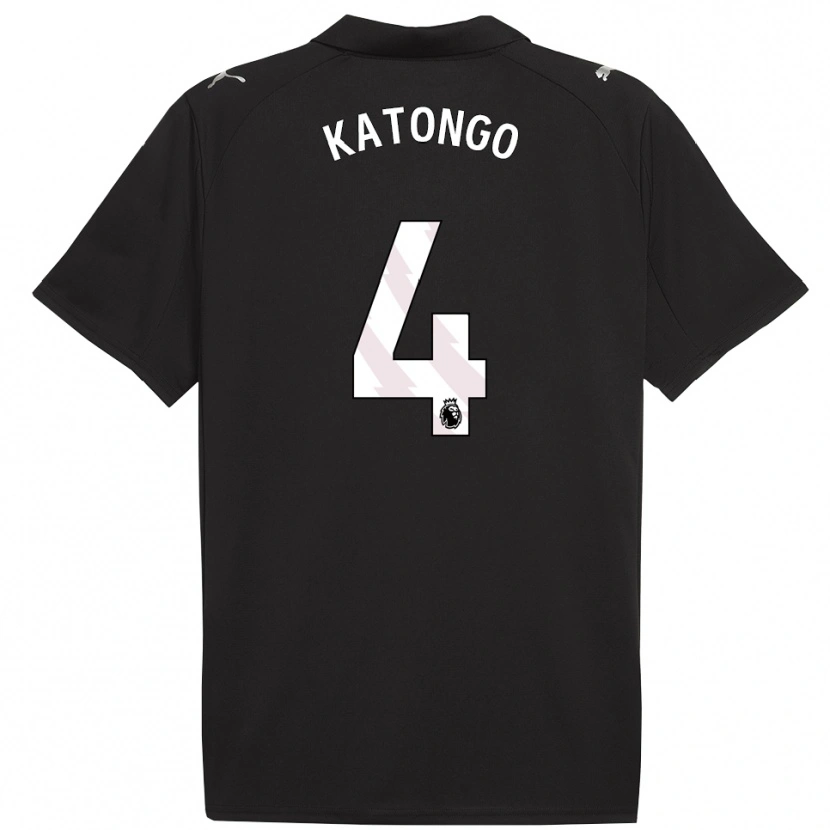 Danxen Uomo Maglia Jadel Katongo #4 Nero Bianco Kit Gara Away 2025/26 Maglietta