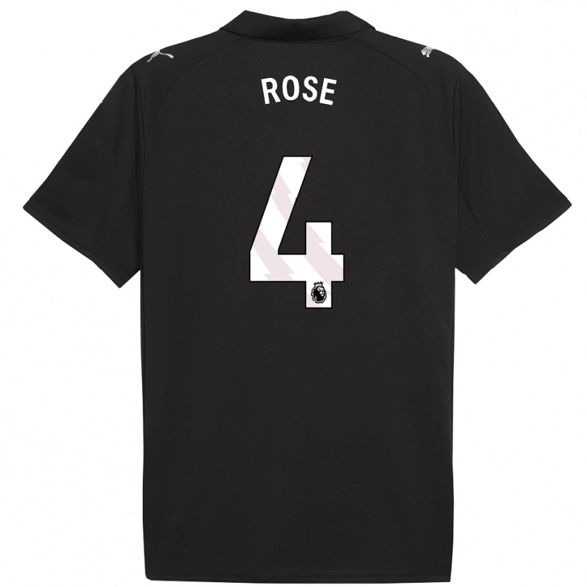 Danxen Uomo Maglia Jade Rose #4 Nero Bianco Kit Gara Away 2025/26 Maglietta