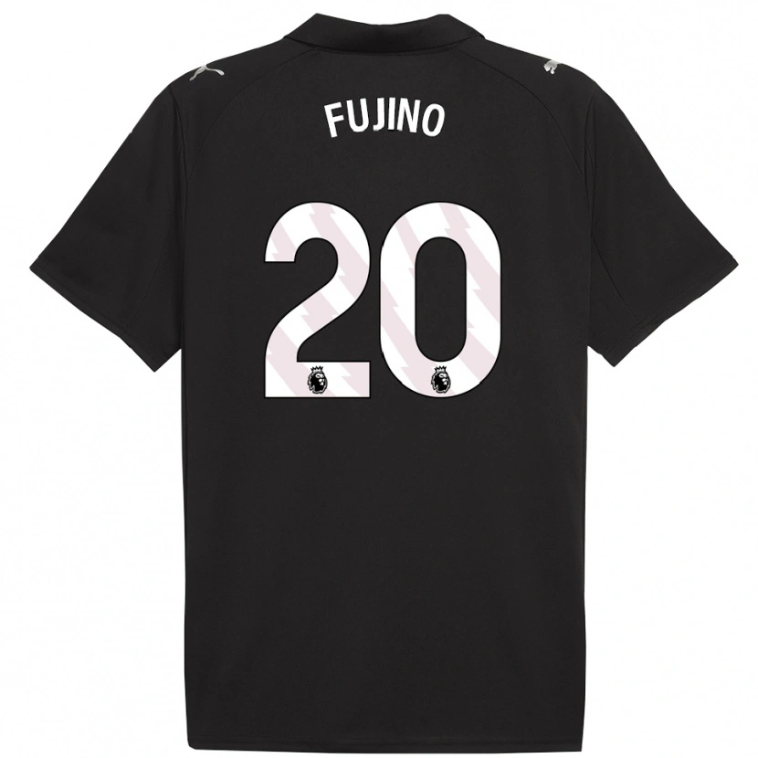 Danxen Uomo Maglia Aoba Fujino #20 Nero Bianco Kit Gara Away 2025/26 Maglietta
