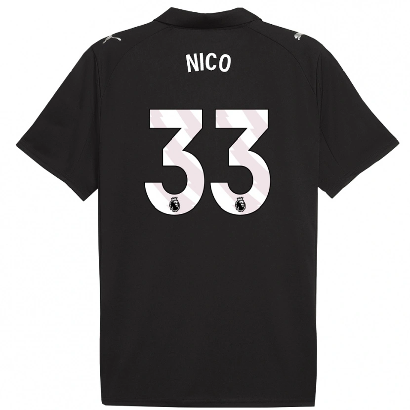 Danxen Uomo Maglia Nico O'reilly #33 Nero Bianco Kit Gara Away 2025/26 Maglietta