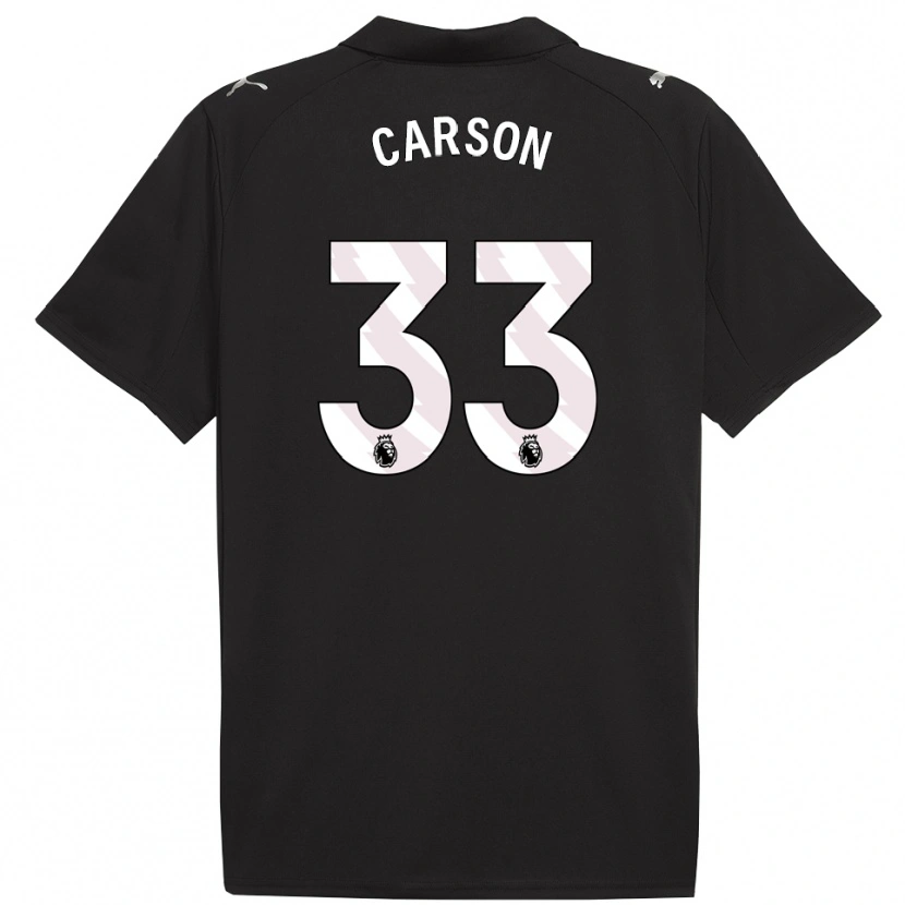 Danxen Uomo Maglia Scott Carson #33 Nero Bianco Kit Gara Away 2025/26 Maglietta