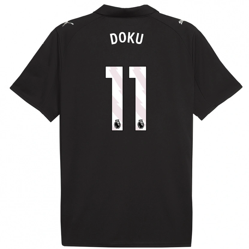 Danxen Uomo Maglia Jérémy Doku #11 Nero Bianco Kit Gara Away 2025/26 Maglietta