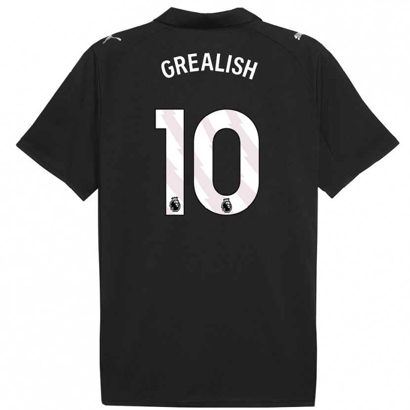 Danxen Uomo Maglia Jack Grealish #10 Nero Bianco Kit Gara Away 2025/26 Maglietta