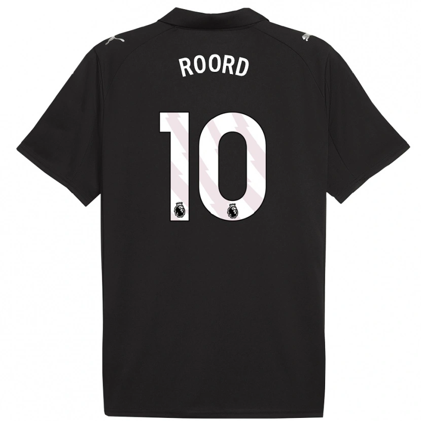 Danxen Uomo Maglia Jill Roord #10 Nero Bianco Kit Gara Away 2025/26 Maglietta