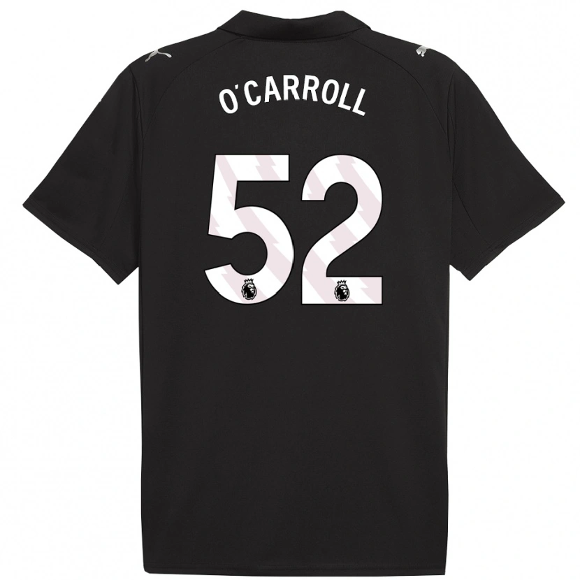 Danxen Uomo Maglia Eve O'carroll #52 Nero Bianco Kit Gara Away 2025/26 Maglietta