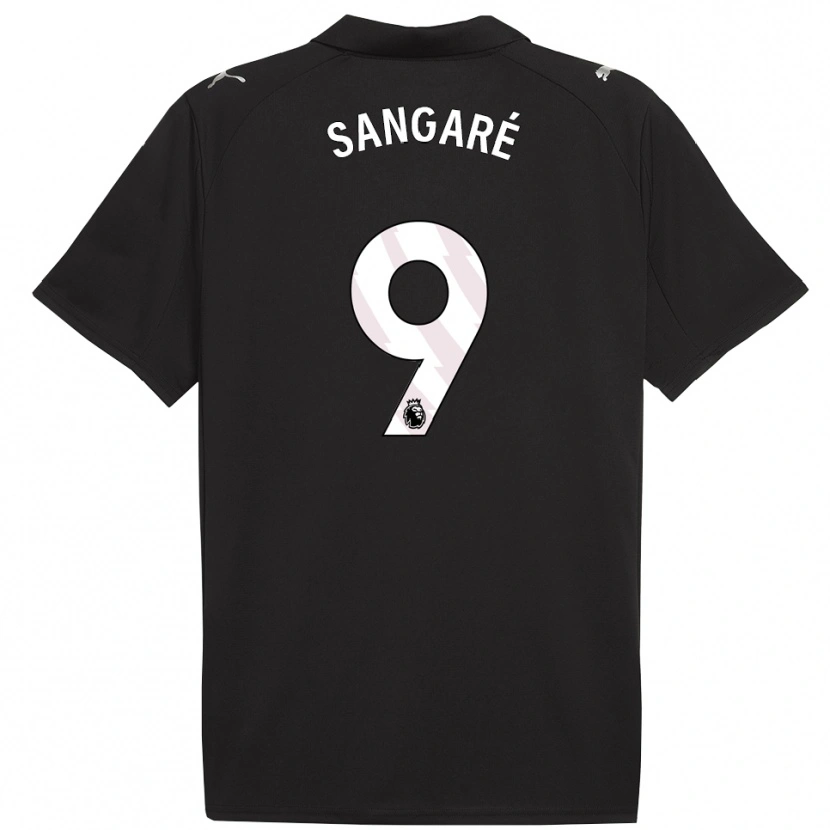 Danxen Uomo Maglia Mahamadou Sangaré #9 Nero Bianco Kit Gara Away 2025/26 Maglietta