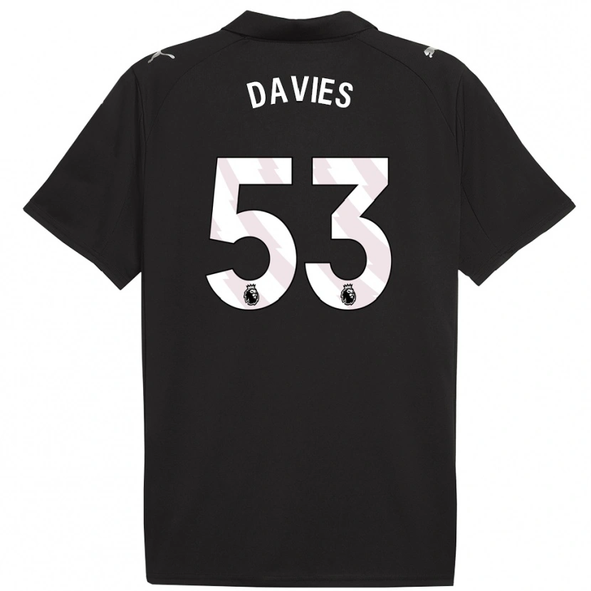 Danxen Uomo Maglia Mayzee Davies #53 Nero Bianco Kit Gara Away 2025/26 Maglietta