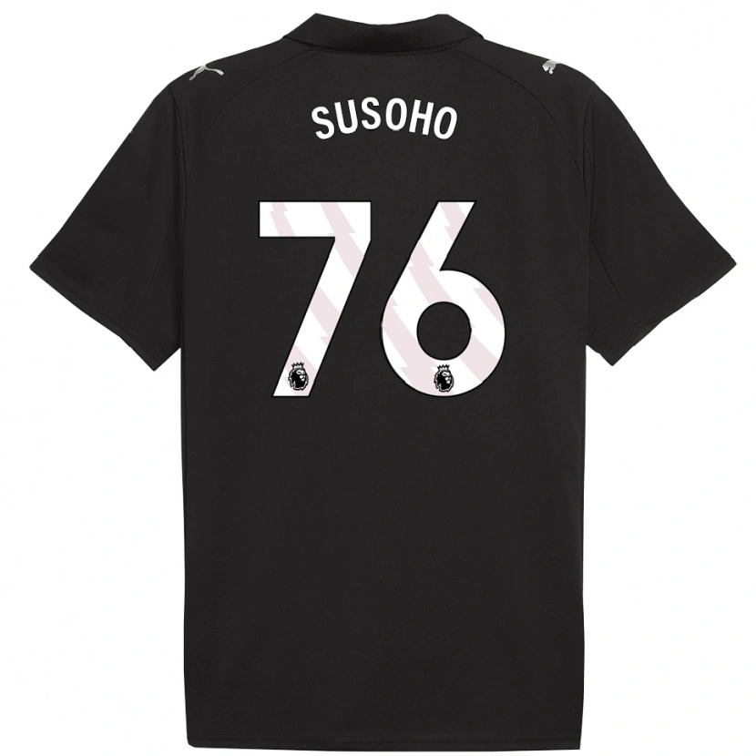 Danxen Uomo Maglia Mahamadou Susoho #76 Nero Bianco Kit Gara Away 2025/26 Maglietta