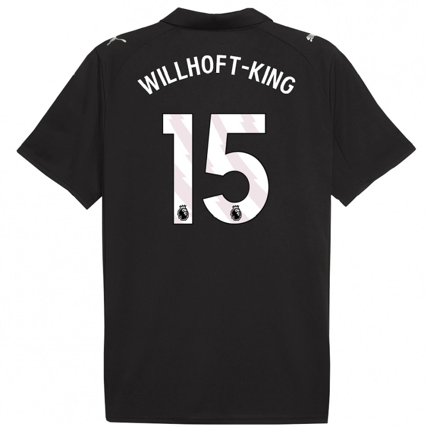 Danxen Uomo Maglia Han Willhoft-King #15 Nero Bianco Kit Gara Away 2025/26 Maglietta