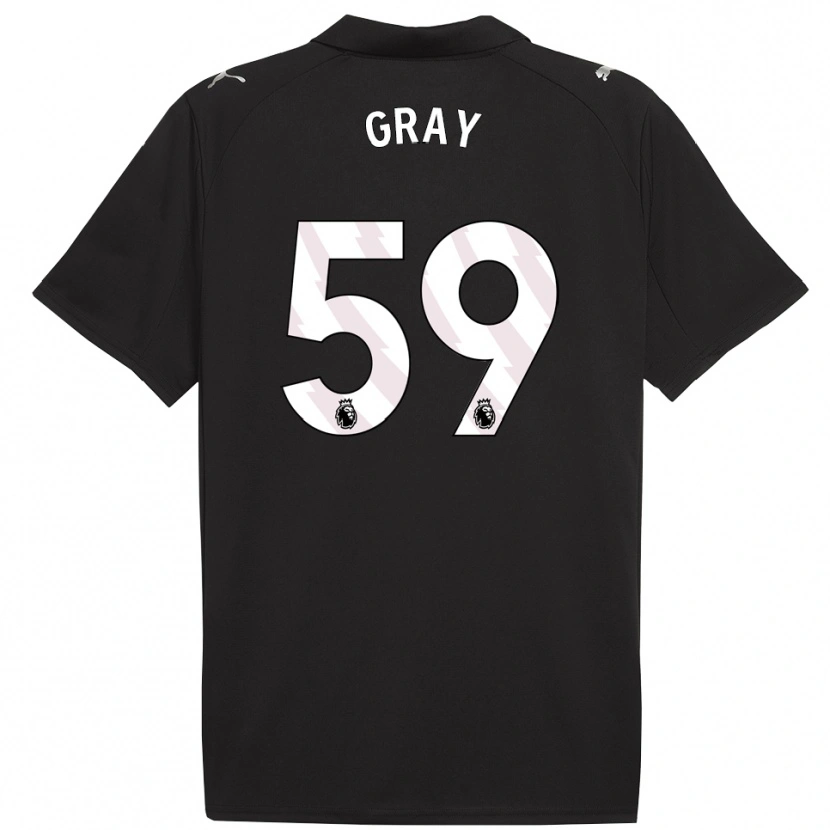 Danxen Uomo Maglia Charlie Gray #59 Nero Bianco Kit Gara Away 2025/26 Maglietta