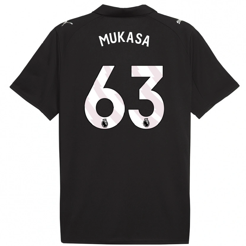 Danxen Uomo Maglia Divine Mukasa #63 Nero Bianco Kit Gara Away 2025/26 Maglietta