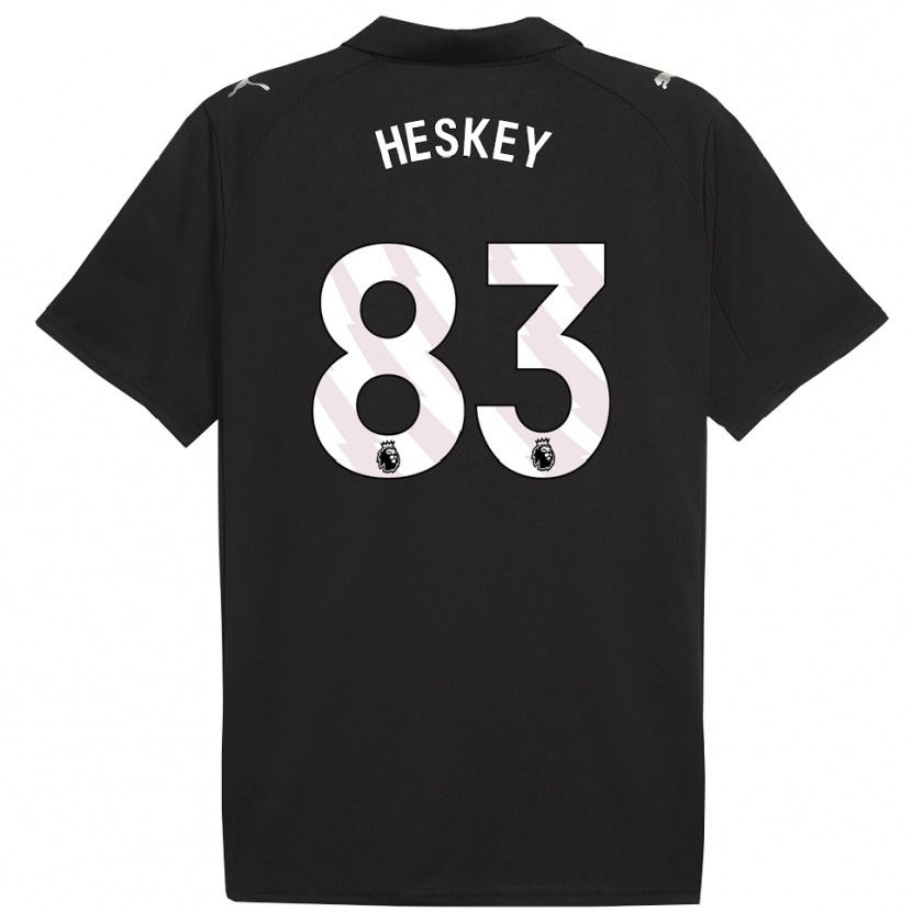 Danxen Uomo Maglia Reigan Heskey #83 Nero Bianco Kit Gara Away 2025/26 Maglietta