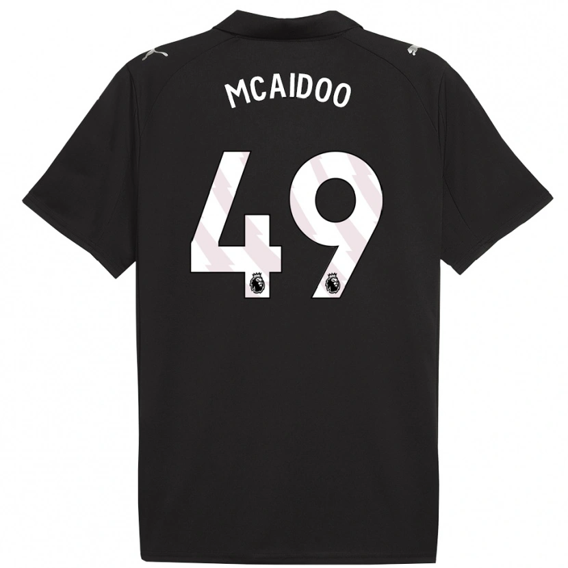 Danxen Uomo Maglia Ryan Mcaidoo #49 Nero Bianco Kit Gara Away 2025/26 Maglietta