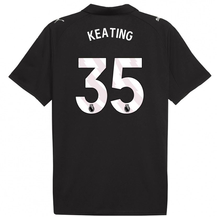 Danxen Uomo Maglia Khiara Keating #35 Nero Bianco Kit Gara Away 2025/26 Maglietta