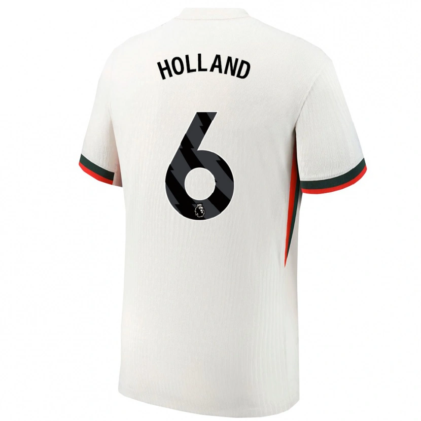 Danxen Uomo Maglia Charlie Holland #6 Bianco Verde Kit Gara Away 2025/26 Maglietta