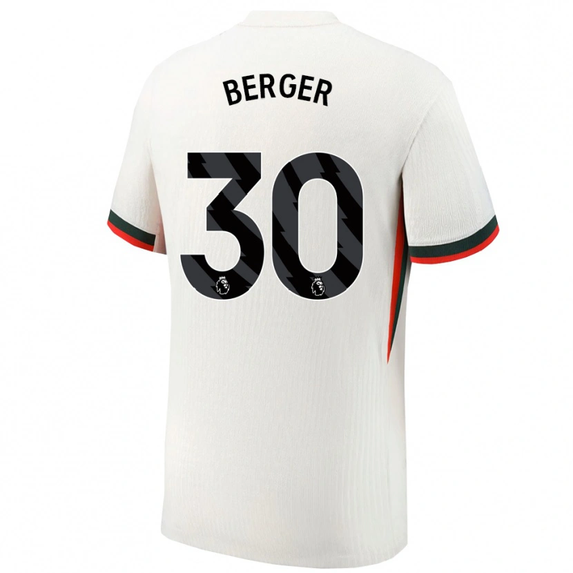 Danxen Uomo Maglia Ann-Katrin Berger #30 Bianco Verde Kit Gara Away 2025/26 Maglietta
