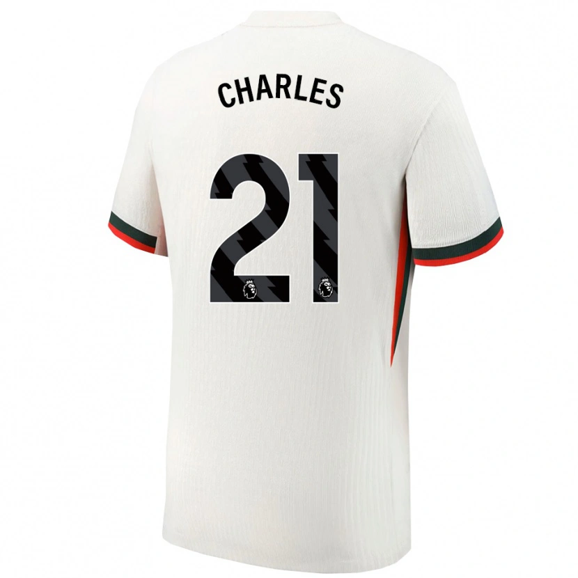 Danxen Uomo Maglia Niamh Charles #21 Bianco Verde Kit Gara Away 2025/26 Maglietta