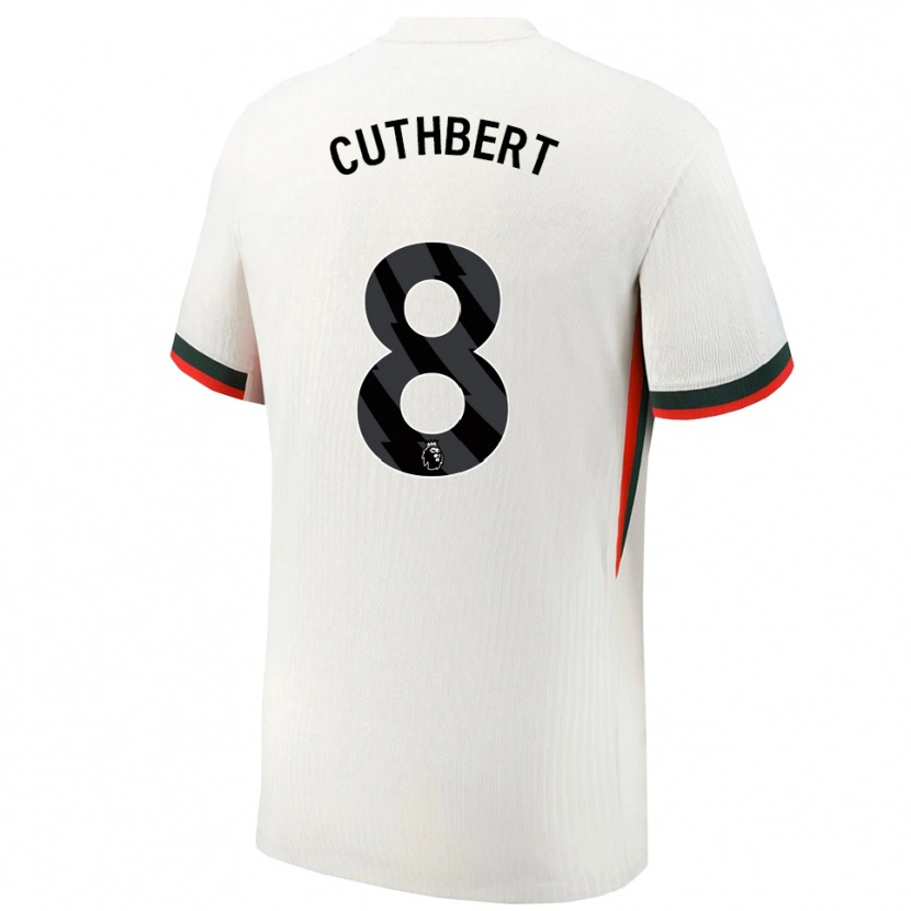 Danxen Uomo Maglia Erin Cuthbert #8 Bianco Verde Kit Gara Away 2025/26 Maglietta