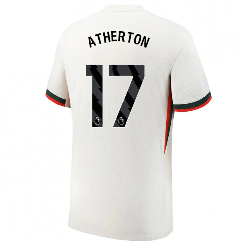 Danxen Uomo Maglia Chris Atherton #17 Bianco Verde Kit Gara Away 2025/26 Maglietta