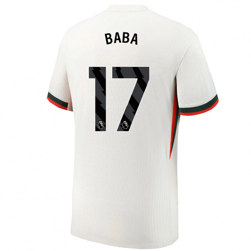 Danxen Uomo Maglia Abdul-Rahman Baba #17 Bianco Verde Kit Gara Away 2025/26 Maglietta