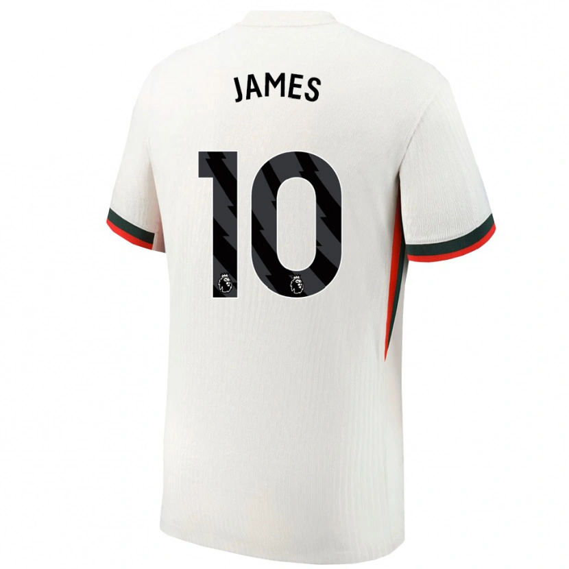 Danxen Uomo Maglia Lauren James #10 Bianco Verde Kit Gara Away 2025/26 Maglietta