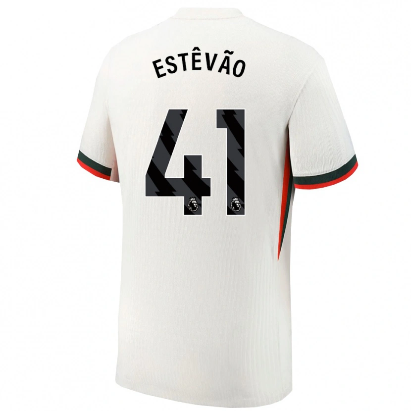 Danxen Uomo Maglia Estêvão #41 Bianco Verde Kit Gara Away 2025/26 Maglietta