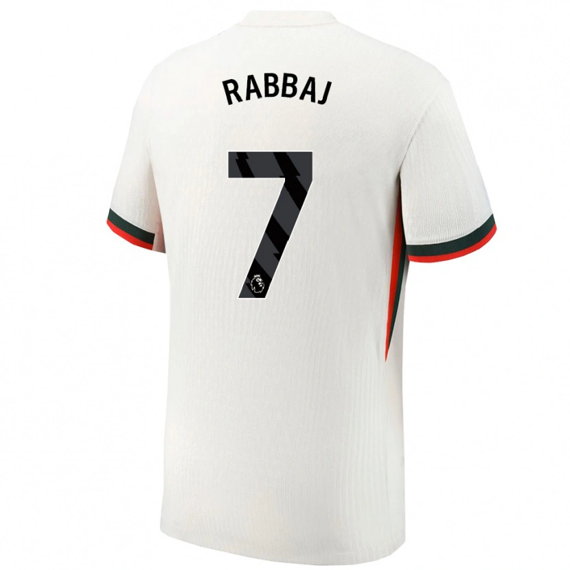 Danxen Uomo Maglia Ibrahim Rabbaj #7 Bianco Verde Kit Gara Away 2025/26 Maglietta