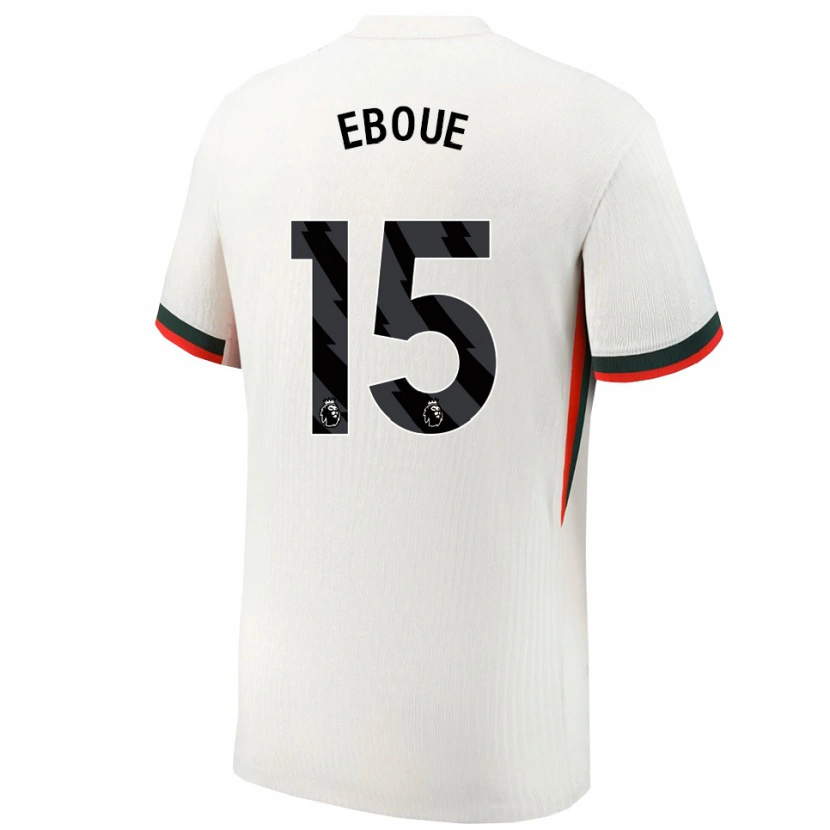 Danxen Uomo Maglia Mathis Eboué #15 Bianco Verde Kit Gara Away 2025/26 Maglietta