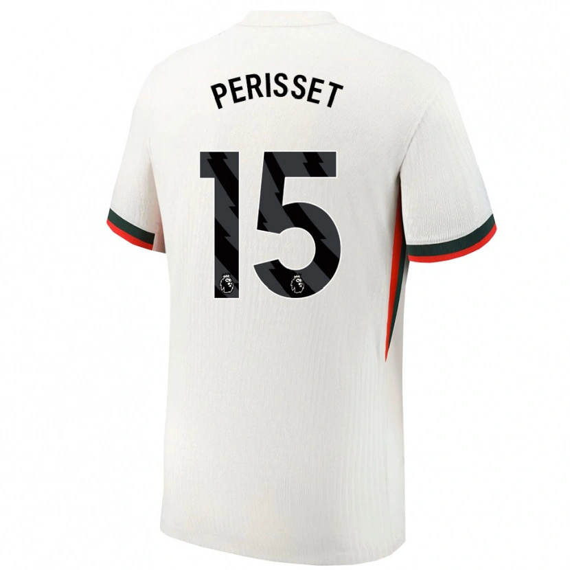 Danxen Uomo Maglia Eve Perisset #15 Bianco Verde Kit Gara Away 2025/26 Maglietta