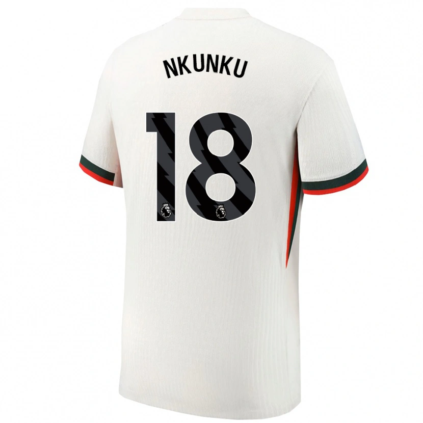 Danxen Uomo Maglia Christopher Nkunku #18 Bianco Verde Kit Gara Away 2025/26 Maglietta