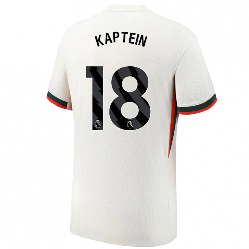 Danxen Uomo Maglia Wieke Kaptein #18 Bianco Verde Kit Gara Away 2025/26 Maglietta