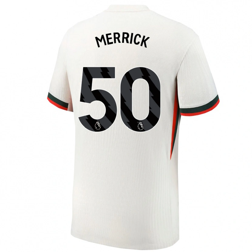 Danxen Uomo Maglia Max Merrick #50 Bianco Verde Kit Gara Away 2025/26 Maglietta