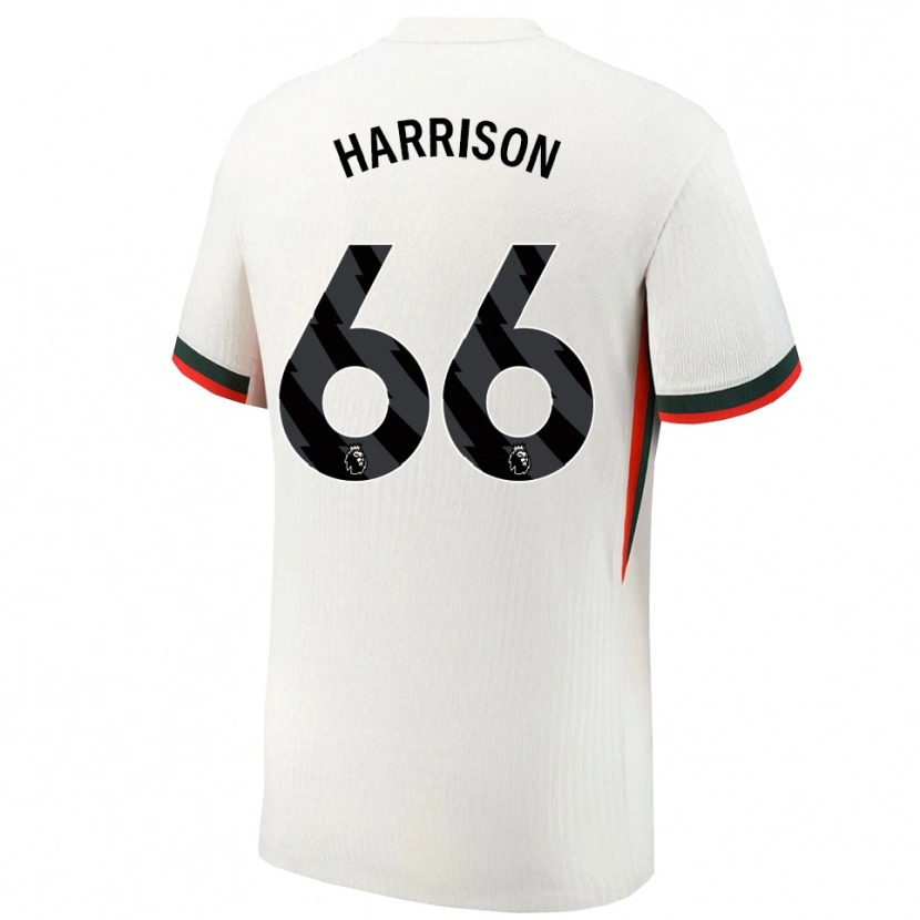 Danxen Uomo Maglia Ollie Harrison #66 Bianco Verde Kit Gara Away 2025/26 Maglietta
