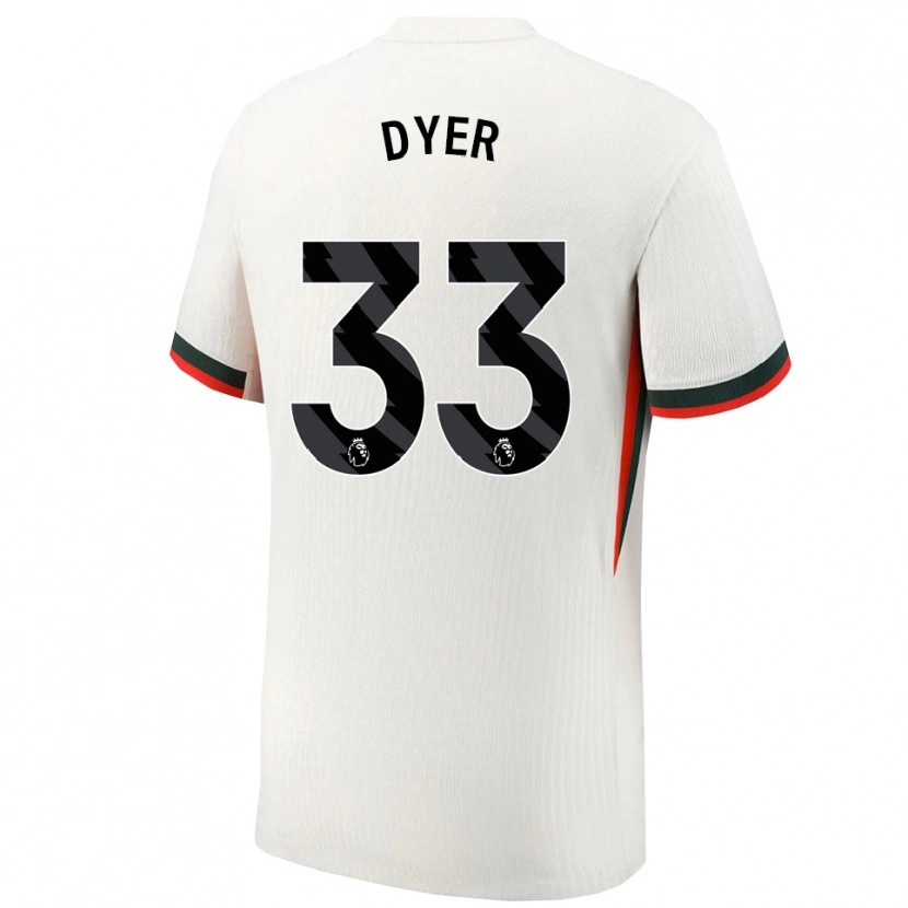 Danxen Uomo Maglia Kiano Dyer #33 Bianco Verde Kit Gara Away 2025/26 Maglietta
