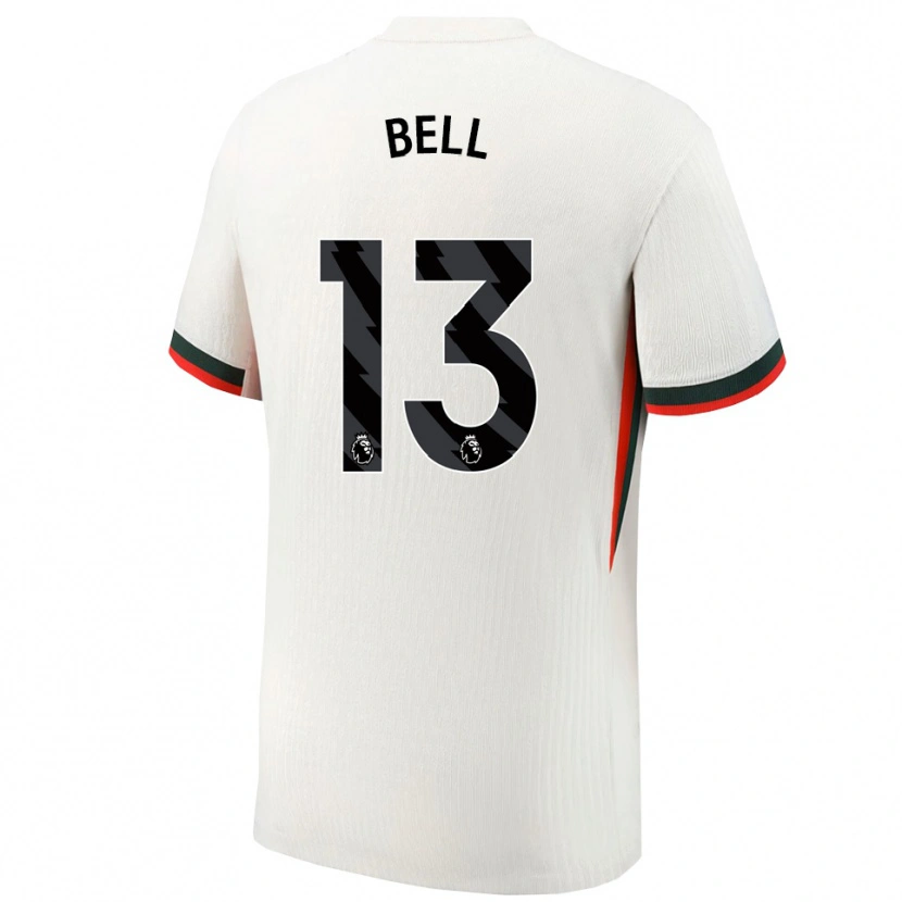 Danxen Uomo Maglia Toby Bell #13 Bianco Verde Kit Gara Away 2025/26 Maglietta